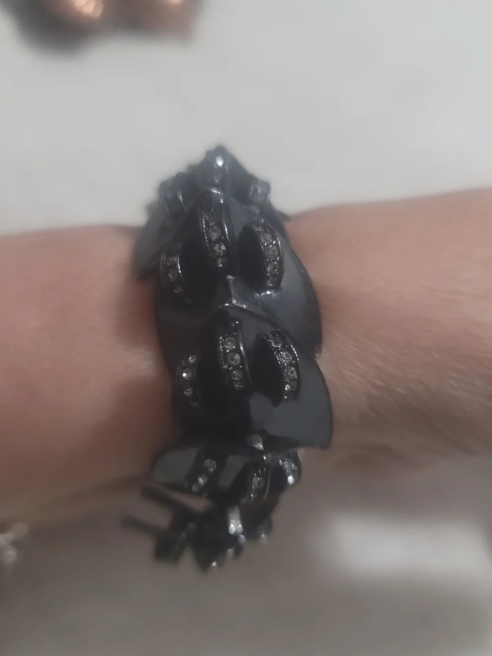 Black Crystal Link Bracelet - Women Accessories Evening Bracelet